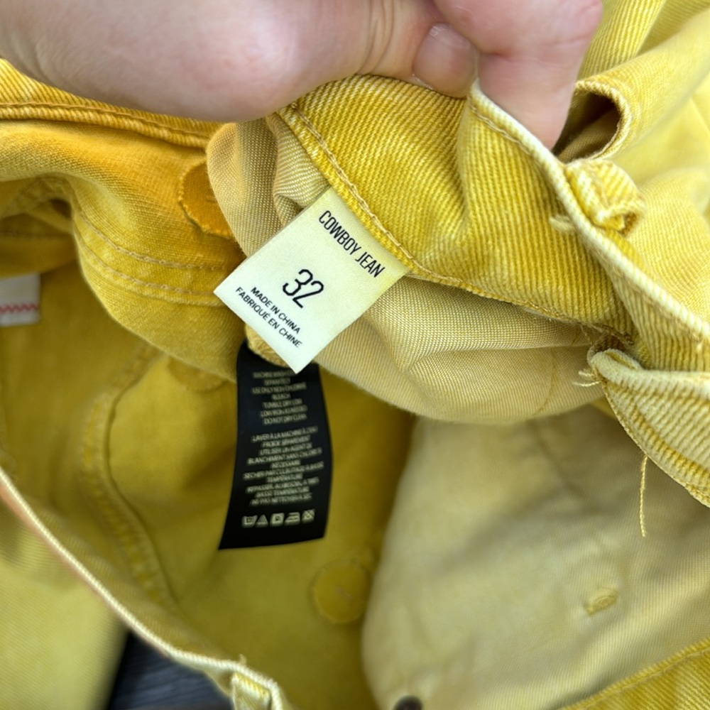 BDG Garment Dyed Baggy Fit Jeans Men's 28 x 30 Yellow Loose Y2K Skater High Rise - Picture 6 of 6